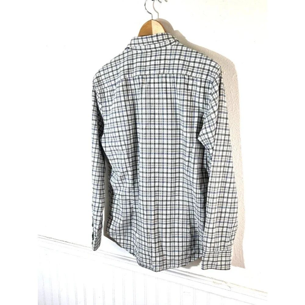Banana Republic Factory Mens Medium Plaid Button Up Shirt Soft Wash Standard Fit